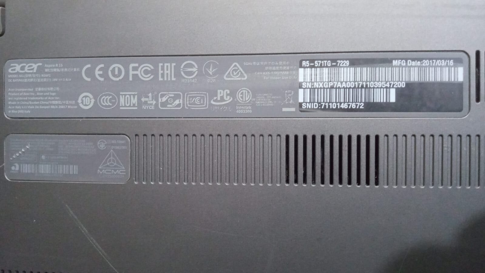 Repuestos De Notebook Acer R5 571tg 7229 Pantalla Teclado Carcasa - Imagen 7