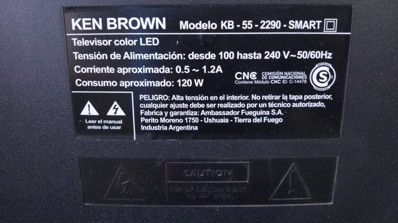 Repuestos De Tv Kenbrown Smart De 55 Modelo Kb-55-2290 - Imagen 2
