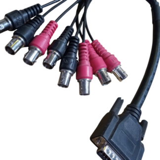 Cable Conector Db15 Macho con 4 salidas BNC De Video y 4 RCA De Audio.