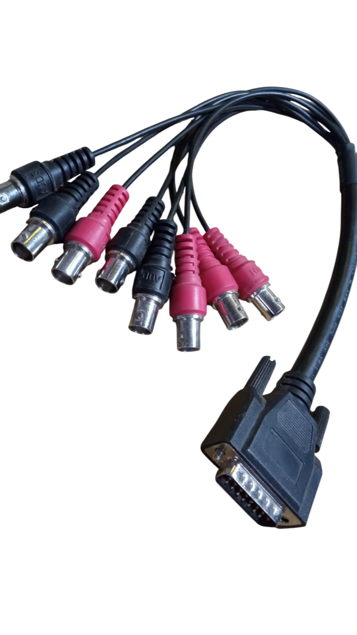 Cable Conector Db15 Macho con 4 salidas BNC De Video y 4 RCA De Audio.