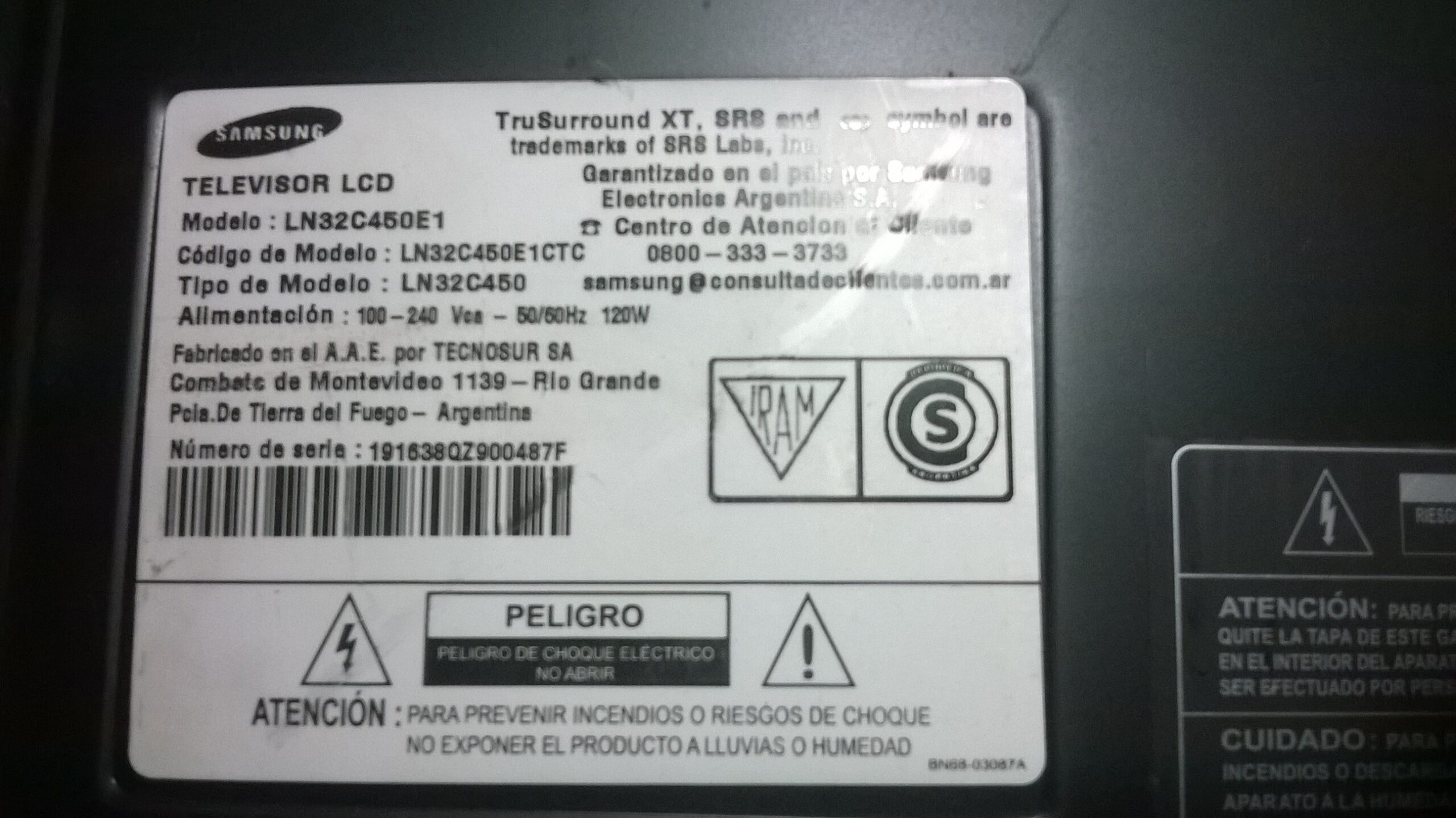 Repuestos Tv Samsung 32c450 C550 Pslf211401 Bn41-01382 Ssi32