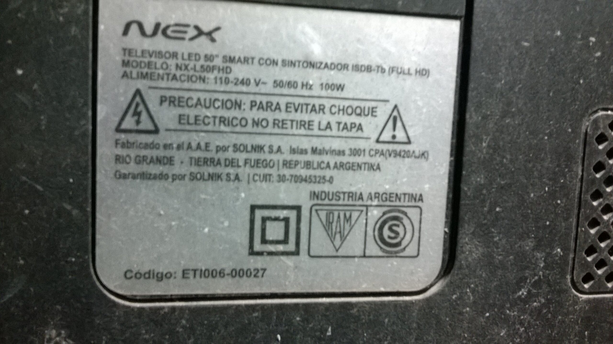 Repuestos Placas Tv Led Nex Modelo: Nx-l50fhd, Pantalla Rota