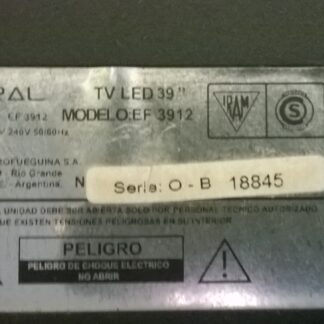 Tv Admiral  Ef3912 Con Pantalla Rota. Para Sacar Repuestos.