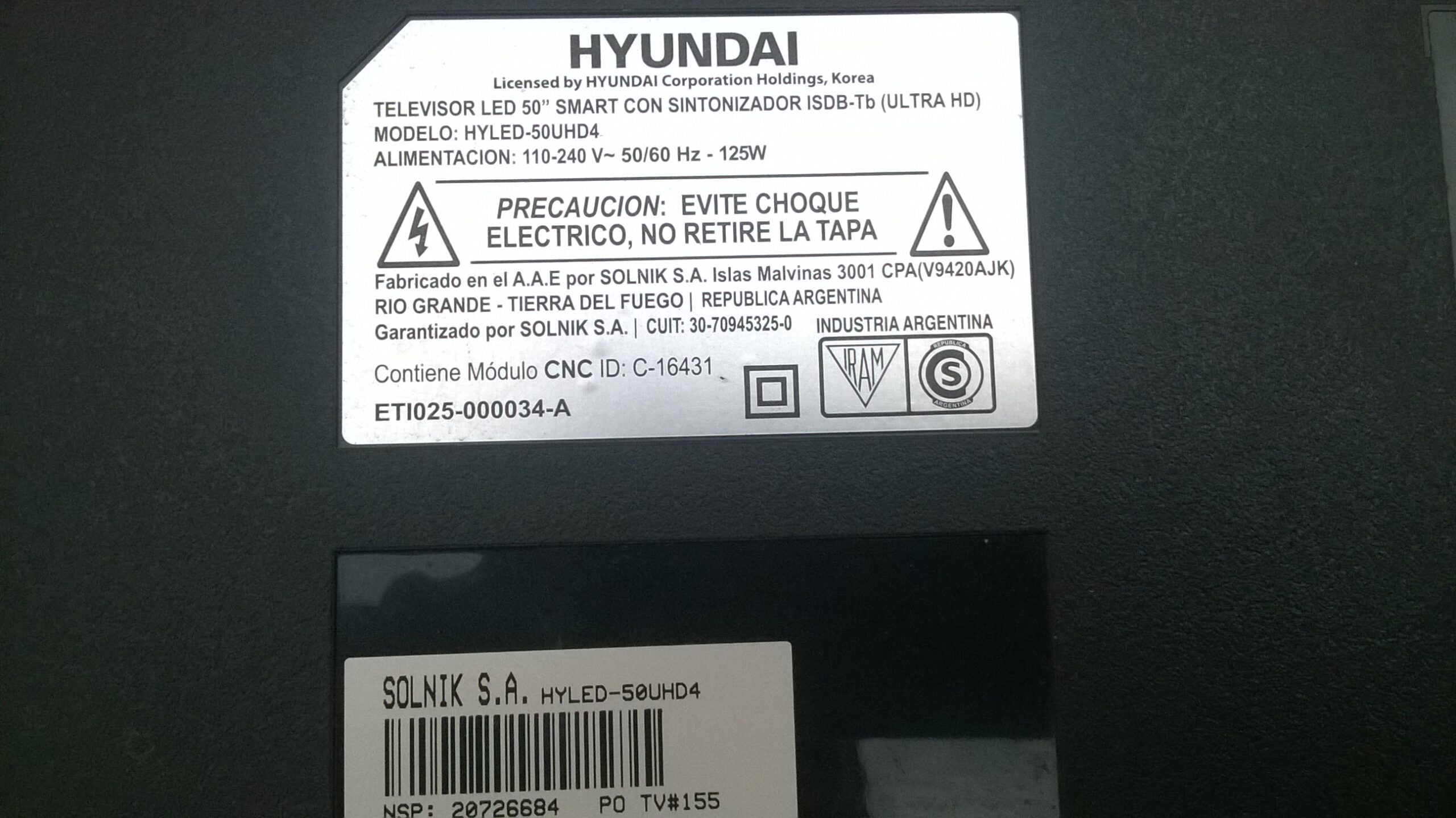 Repuestos Placas Tv Led Hyundai Hyled-50uhd4, Pantalla Rota