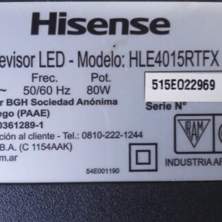 Repuestos De Tv Hisense Hle4015rtfx Pantalla Rota BGH BLE4015RTFX